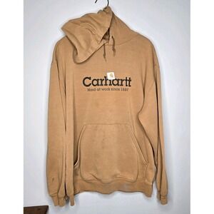 Vintage Carhartt Workwear Sweatshirt Men's XL Distressed Y2K Hoodie Hard at Work
